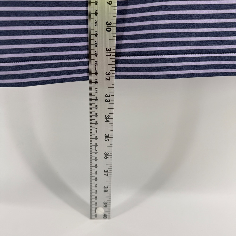 Peter Millar Crown Crafted Mens XXL Purple Striped Performance Golf Polo Shirt - Picture 6 of 7